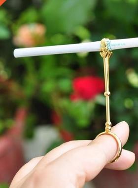 Smokng Fnger Rng Vntage Cgarette Metal Hand Holder For