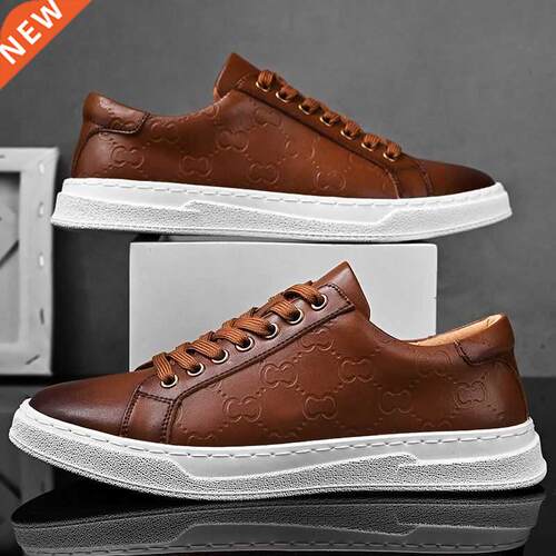 New Designer Men Casual Shoes 2022 Luxury Leather Flats Man
