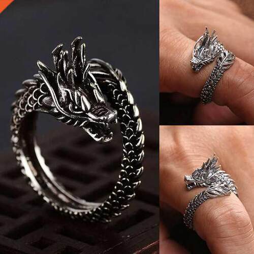 2021 Retro Dragon Ring Male ndy Personality Domineering Exag