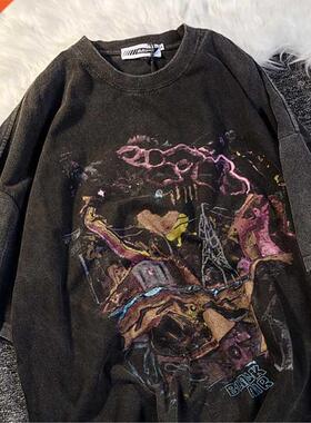 Oversized T-Shirt Short Sleeve Oversize Set Hip Hop O-Neck G