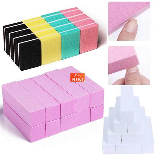 10pcs/lot Mini Sponge Nail File Colorful Sanding Buffer UV