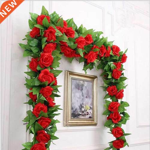 250CM/lot Silk Roses Ivy Vine with Green Leaves For Home Wed