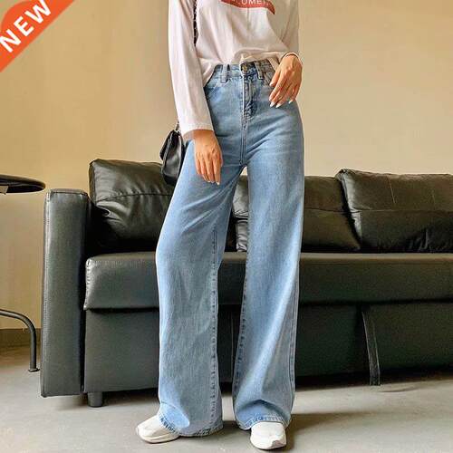 Spring and Autumn new retro style high waist solid color wid