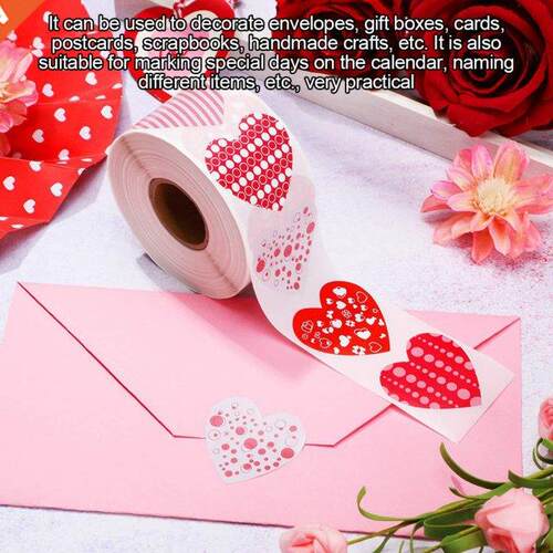 Sealing Sticker Heart Shape Packaging Label Waterproof Decor