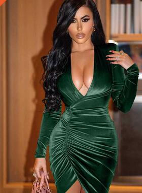 Premium Corduroy Winter Dress For New Year 2022 Women Long S