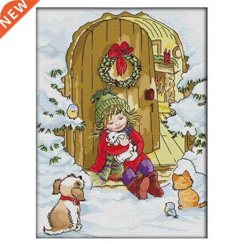 Cross Stitch 11CT Stamped Kits Printed Embroidery Cloth Need