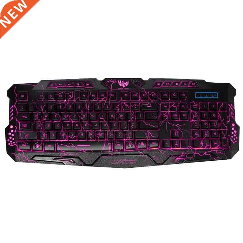 Gaming Cracked Keyboard USB Backlit Wired Keyboard for Game