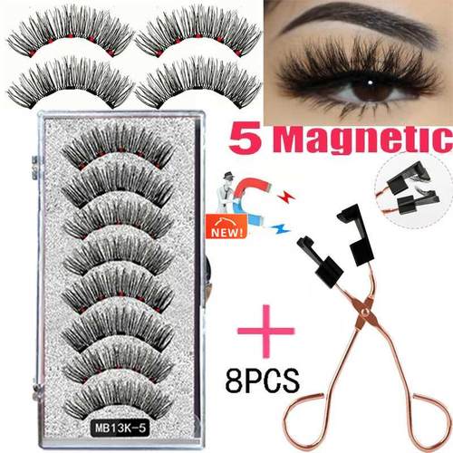 8PCS 5 Magnetic eyelashes with 4 pairs magnets magnetic