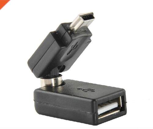 USB A Female to mini 5Pin Male 360 Rotating Adapte