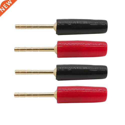 4Pcs Black & Red Straight Pin 2mm Banana Plug Adapter 2