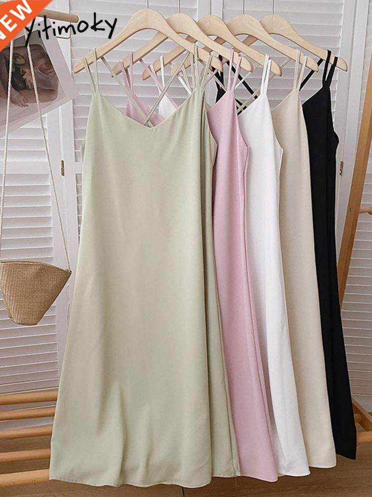 Yitimoky Blended Dress Women Baless Summer 2022 Korean Cas
