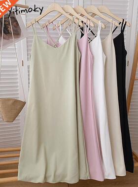 Yitimoky Blended Dress Women Baless Summer 2022 Korean Cas