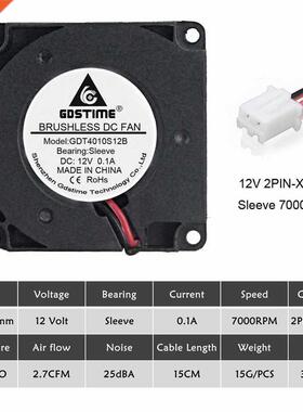 2PCS 40mm 3D Printer Fan 12V 24V 5V 4010 Blower Printer Coo
