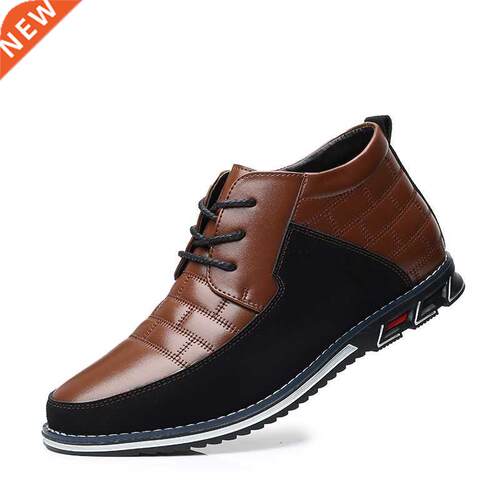 New Men's Casual Boots Lace-Up Mens Ankle Boots Leisure