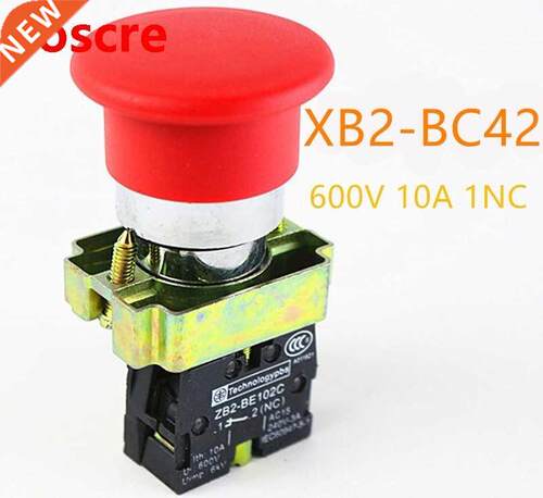 1pcs High Quality XB2-BC42 40mm mushroom head button push bu