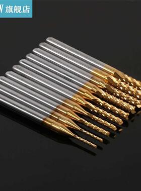 10pcs Titanium Coated End Mill Set High Hardness Milling Cut