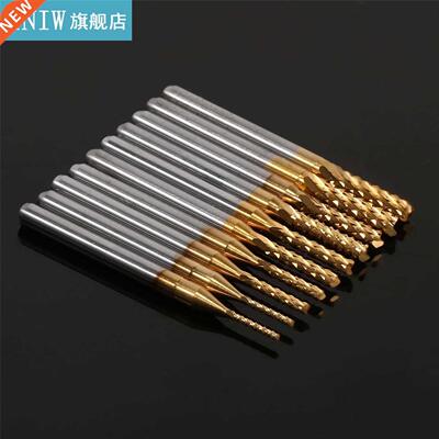 10pcs Titanium Coated End Mill Set High Hardness Milling Cut