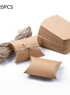 10/20pcs Kraft Paper Box Pillow Shape Can Box Wedding Favo