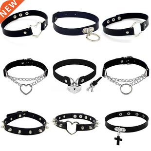 New Gothic Punk Leather Choker Necklace For Women Teens Girl