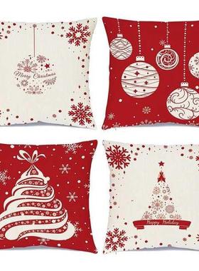 Christmas Throw Pillow Covers 18 X 18 Set Of 4 Winter Decora