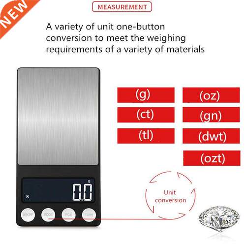 Digital Weighing Scale 200/500g 0.01/0.1g Electronic Stainle