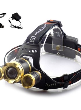 Powerful LED T6+2R2 Headlamp Zoomable Focus Frontale LED Hea