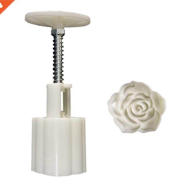 Mooncake Mold Bloom Rose Stamp Cookie Cutter Mould Press Bak