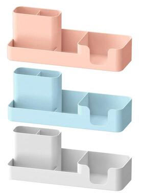 Desktop Stationery Storage Box Compartment Pen Holder Note P
