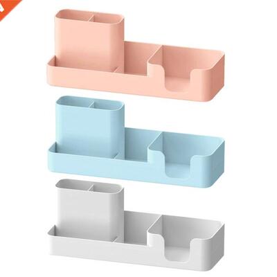 Desktop Stationery Storage Box Compartment Pen Holder Note P