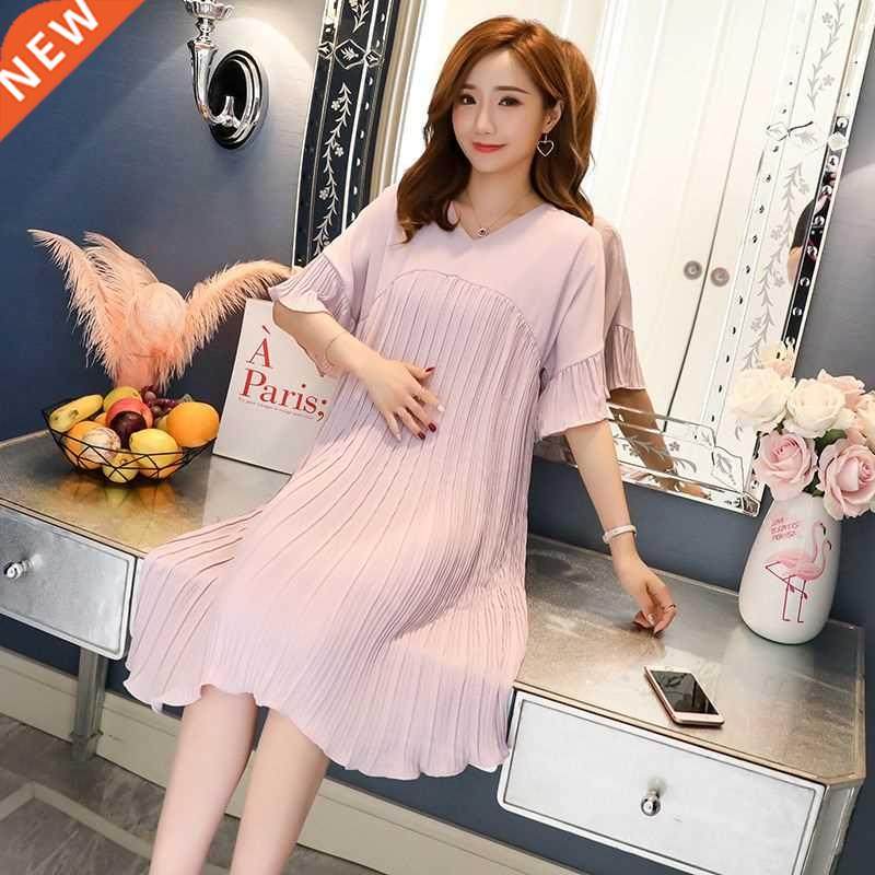 Pleated Chiffon Pregnancy Dresses For Pregnant Women Materni图片