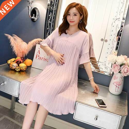 Pleated Chiffon Pregnancy Dresses For Pregnant Women Materni