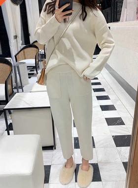 Women Sweater Two Pece Kntted Pants Sets Slm Tracksut Ch