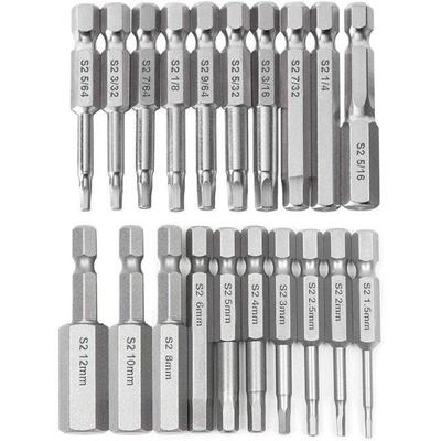 20Pcs Hex Head Wrench Drill Bit Set Shank Quick Release Magn