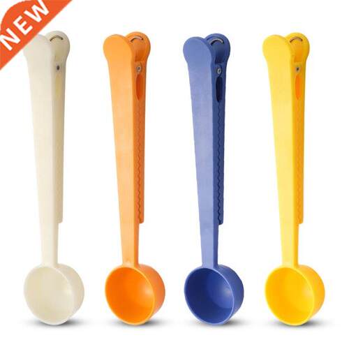 Pack of 4 Coffee Scoop Clip Portable with Long Handle Spoon