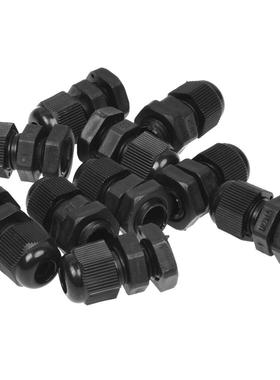 -6.5mm Black Cable Gland Connector 10 Pcs