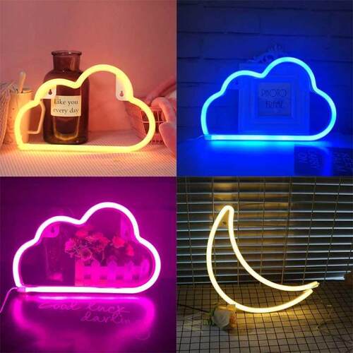 LED Cloud Design Neon Sign Night Light Art Decorative Lights