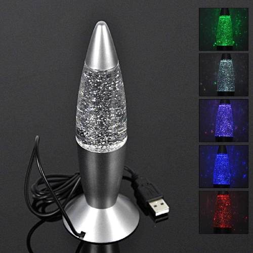 Hot Sale 3D Rocket Multi Color Changing Lava Lamp RGB LED Gl