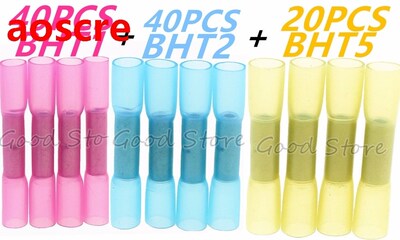 100pcs 3Sizes Insulated Heat Shrink Butt Connectors Wire Ele