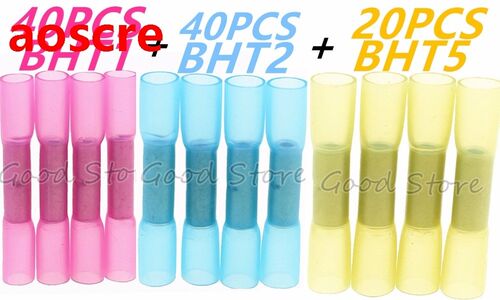 100pcs 3Sizes Insulated Heat Shrink Butt Connectors Wire Ele