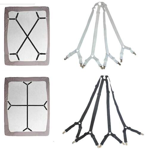 Adjustable Bed Suspenders Sheet Fastener Straps Clippers Cli
