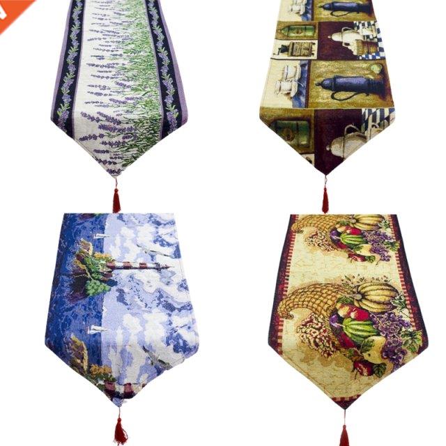 Christmas Linen Tablecloth Lighthouse Pumpkin Table Runner M-封面