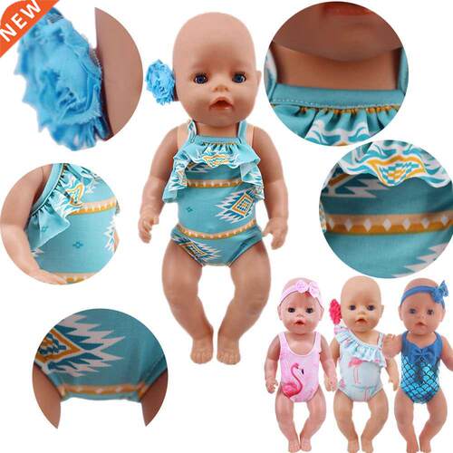 Head Flower Swimsuit Fish Scale Style For 4Cm Baby Items&amp