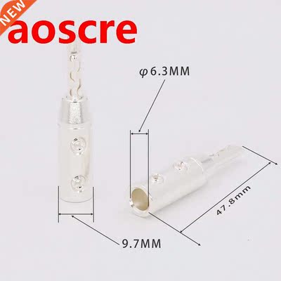 4Pcs Audio speaker cable banana plug Silver Plated BFA Conne