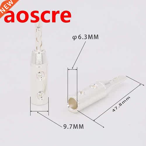 4Pcs Audio speaker cable banana plug Silver Plated BFA Conne