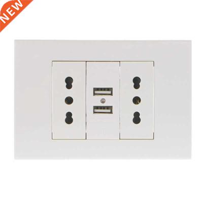 16A Wallu007FDouble Italian/Chile Plug Power Socket Adapter