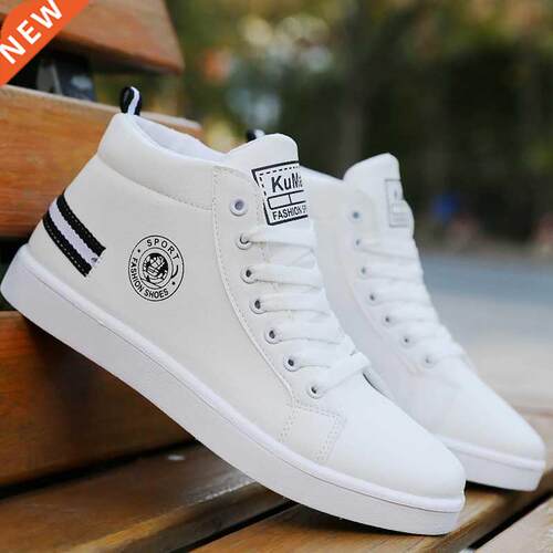 Men's Spring Mesh Shoes Boys Comfort Sneakers White Leat