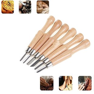 6pcs Wood Carving Chisels Knife For Basic Woodcut Working DI