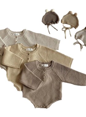 2021 Autumn New Toddler Baby Boys Girls Knitted Bodysuit Inf