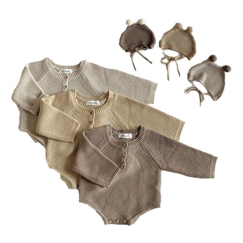 2021 Autumn New Toddler Baby Boys Girls Knitted Bodysuit Inf