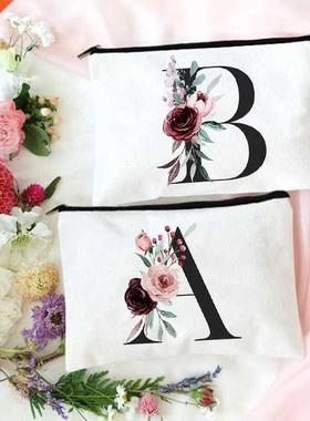 Custom Initial Makeup Bag Bridesmaid Gift Bridesmaids Cosmet